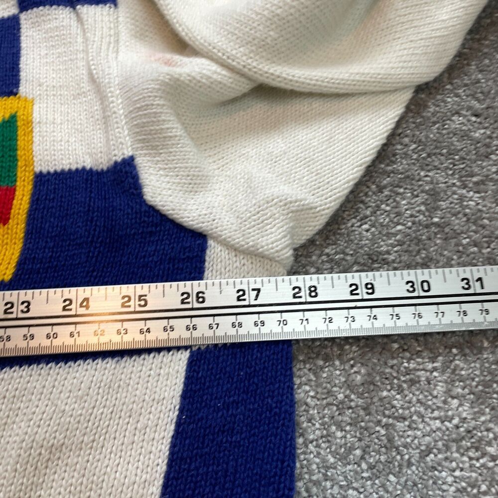 Elisabeth Liz Claiborne Cardigan Sweater Womens 3X White Blue Check Knit Vintage - Picture 13 of 13